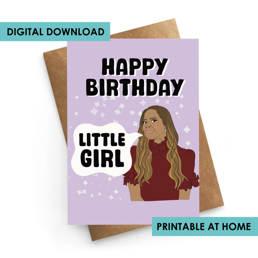 DIGITAL Mary Cosby Birthday Card, Instant Downloadable Card, Printable