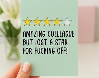 Carte de départ amusante, carte de nouvel emploi amusante, carte de collègue de travail, carte de départ du travail, cadeau pour un départ, cadeau pour un ami de travail, cadeau de travail
