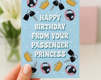 Tarjeta de cumpleaños para novio, tarjeta de princesa pasajera, tarjeta de cumpleaños para esposo, tarjeta de cumpleaños divertida para él, tarjeta de cumpleaños de esposa