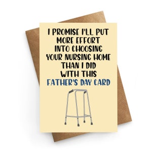 Carte fête des pères, carte drôle de papa, carte drôle de fête des pères, carte maison de retraite, carte d'anniversaire pour papa, cadeau fête des pères, carte drôle de fête des pères