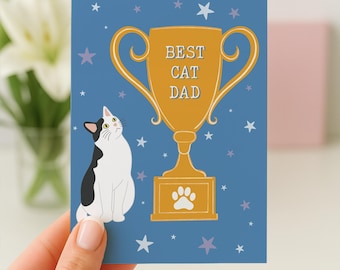 Father's Day Card From The Cat, Best Cat Dad Card, Cute Card From The Cat, Birthday Card From The Cat, For Cat Dad