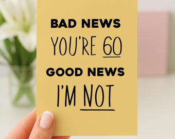 60th Birthday Card, Birthday Card, Milestone Birthday, Funny Birthday Card, Sixty, Husband 60th Card, 60th Gift