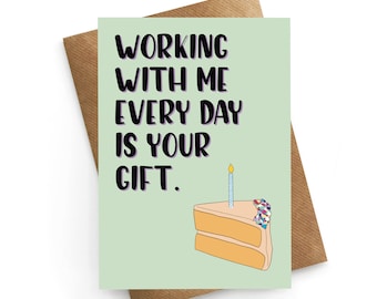 Tarjeta divertida para mejor amiga del trabajo, tarjeta de cumpleaños para amiga del trabajo, tarjeta de cumpleaños para compañera de trabajo, tarjeta de cumpleaños para colega, tarjeta de cumpleaños para jefe, regalo para compañera de trabajo