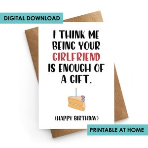 Carte d'anniversaire imprimable petit ami, carte d'anniversaire pour lui, carte d'anniversaire drôle, carte à téléchargement immédiat, cadeau d'anniversaire pour lui, petit ami