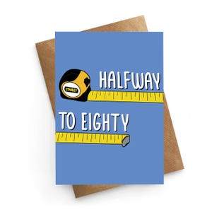 40e verjaardagskaart DIY, gereedschap verjaardagskaart, halverwege 80, 40e verjaardag voor hem, sarcastische verjaardagskaart, mijlpaal verjaardagstools
