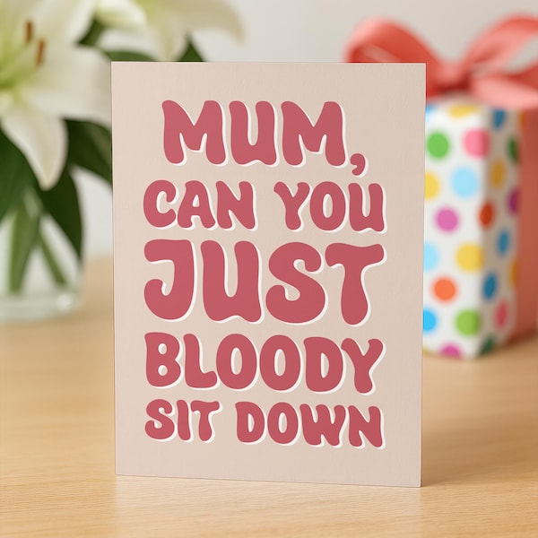 Tarjeta divertida para el Día de la Madre, Tarjeta para Mamá Sentada, Tarjeta divertida para el Día de la Madre, Tarjeta para Mamá, Para Madrastra, Regalo para el Día de la Madre