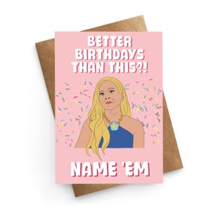 Carte d'anniversaire vraies femmes au foyer, carte d'anniversaire drôle, cadeau vraies femmes au foyer, carte d'anniversaire meilleure amie, carte d'anniversaire drôle Sutton, nommez-les