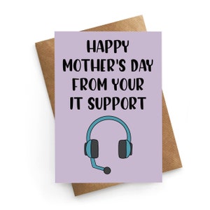 Tarjeta divertida para el Día de la Madre, tarjeta para mamá, tarjeta para el Día de la Madre, tarjeta de broma tecnológica