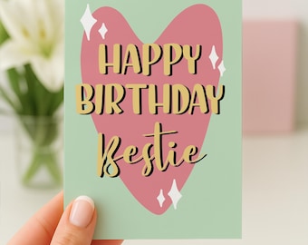 Birthday Card Best Friend, Birthday Bestie, Cute Friend Card, Birthday Card Friend, Best Friend Birthday Gift, Soul Sister, For Her