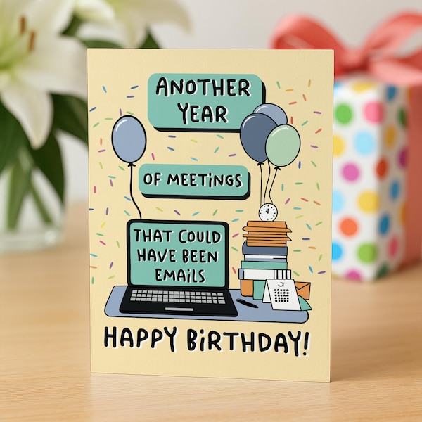 Tarjeta de cumpleaños divertida, tarjeta de cumpleaños para un compañero de trabajo, tarjeta de cumpleaños para un colega, tarjeta para un mejor amigo del trabajo, tarjeta de cumpleaños para un jefe, tarjeta de cumpleaños para un compañero de trabajo
