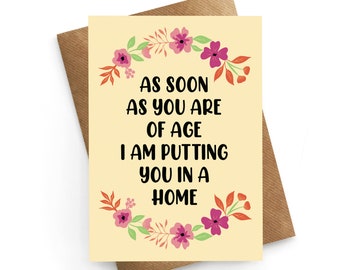 Funny Mothers Day Card, Mum Card, Mothers Day, For Mum, Birthday Card For Mum