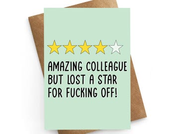 Funny Leaving Card, Funny New Job Card, Work Colleague Card, Leaving Work, Gift For Leaving, Gift For Work Friend, Work Gift