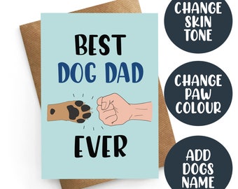 Birthday Card From Dog , Personalised Card From Dog, Fathers Day Card Personalised, Best Dog Dad Ever, Birthday Card From The Dog