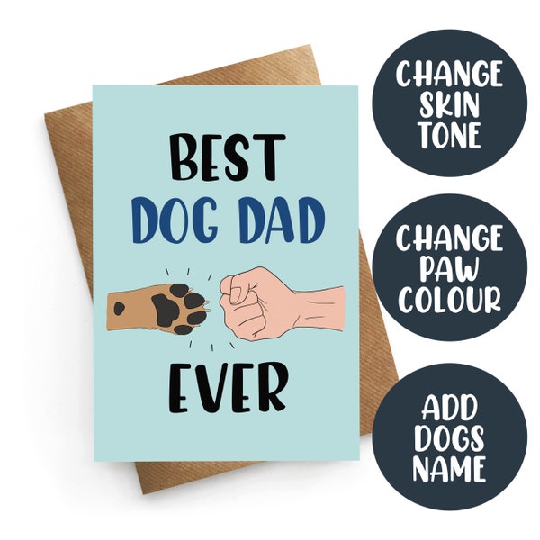 Fathers Day Card From Dog , Personalised Card From Dog, Fathers Day Card Personalised, Best Dog Dad Ever, Birthday Card From The Dog