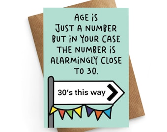 Birthday Card 29, 29th Birthday Card, Late 20's Birthday Card, Last Year Of 20's Card, Close To 30 Card, Funny Greeting Card, Birthday Card