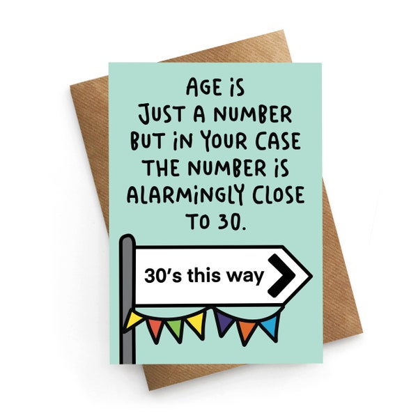 Birthday Card 29, 29th Birthday Card, Late 20's Birthday Card, Last Year Of 20's Card, Close To 30 Card, Funny Greeting Card, Birthday Card