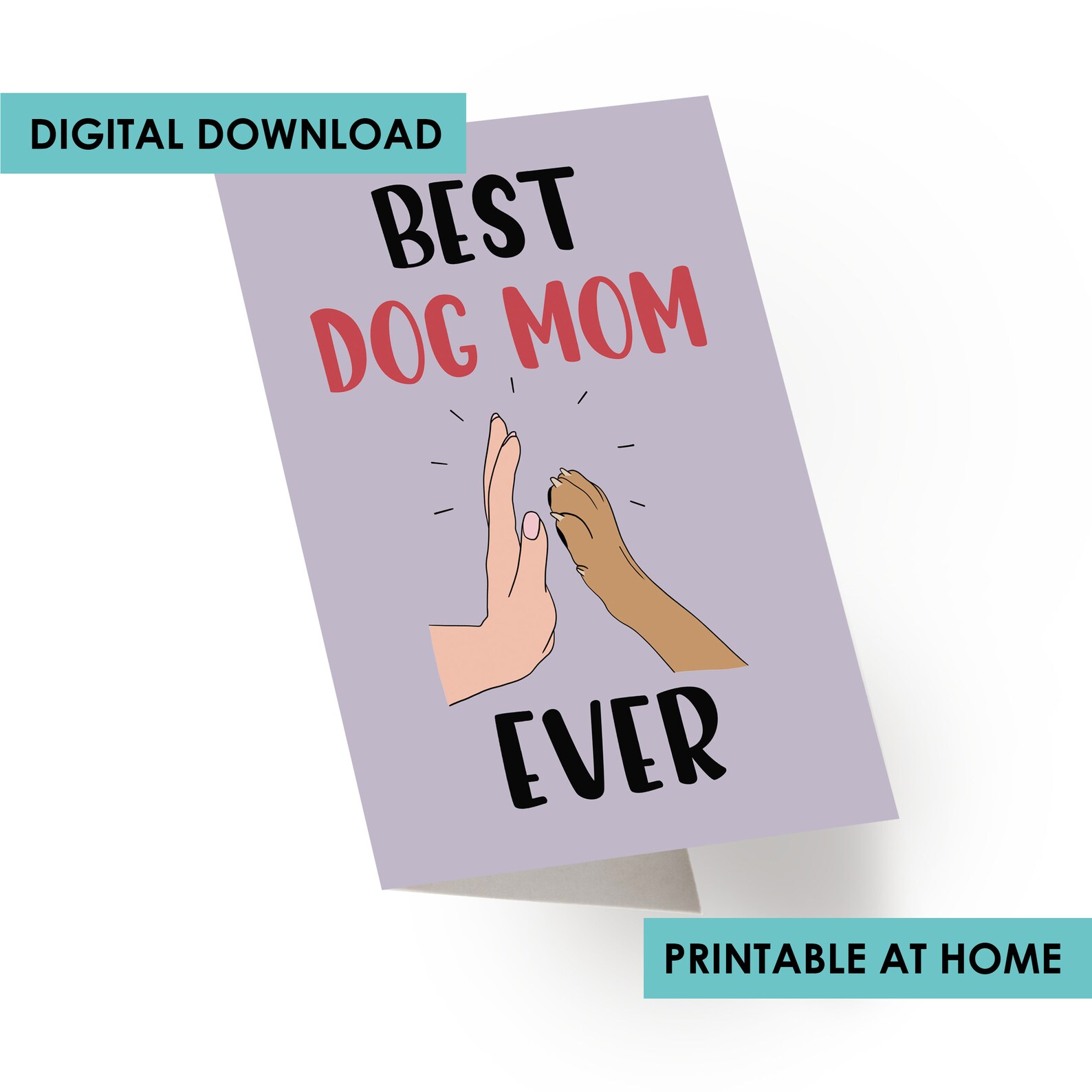 Printable Mothers Day Card, Mothers Day Card From Dog, Best Dog Mom ...