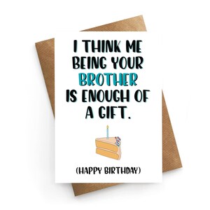 Carte d'anniversaire drôle soeur, carte d'anniversaire drôle frère, carte blague cadeau frère, cadeau d'anniversaire frère, anniversaire demi-frère, pour demi-soeur
