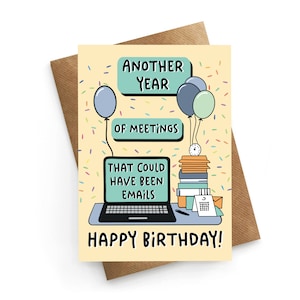 Carte d'anniversaire drôle, carte d'anniversaire drôle de collègue, carte d'anniversaire de collègue, carte Bestie de travail, carte d'anniversaire de patron, anniversaire de compagnon de travail