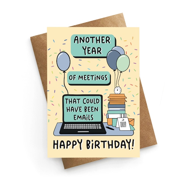 Funny Birthday Card, Funny Coworker Birthday Card, Colleague Birthday Card, Work Bestie  Card, Boss Birthday Card, Work Mate Birthday