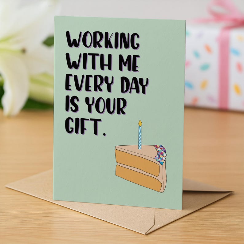 Funny Work Bestie Card, Work Friend Birthday Card, Coworker Birthday Card, Colleague Birthday Card, Boss Birthday Card, Coworker Gift image 4