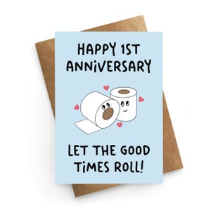 Tarjeta de aniversario de papel, tarjeta del 1er aniversario, tarjeta de aniversario del marido, aniversario de boda de papel, un año de casado, esposa de regalo de aniversario