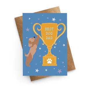 Vatertagskarte vom Hund, beste Hundepapa-Karte, nette Karte vom Hund, Geburtstagskarte vom Hund, für Hundepapa