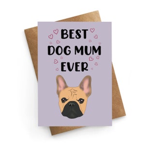 Tarjeta del Día de las Madres del Perro, Tarjeta de Mamá Perro, Tarjeta de Perro Bulldog Francés, Tarjeta de Cumpleaños de Mamá, Tarjeta del Día de las Madres