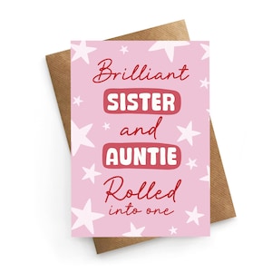 Tarjeta de cumpleaños para hermana, tarjeta de cumpleaños para tía, tarjeta para tía y hermana en una sola tarjeta, tarjeta de cumpleaños divertida para tía, tarjeta de cumpleaños para hermano