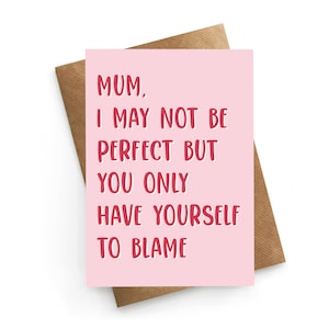 Funny Mothers Day Card, Birthday Card For Mum, Funny Card For Mum, Mum Gift, Mothers Day Gift