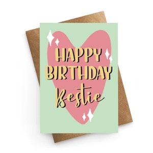 Geburtstagskarte Bester Freund, Geburtstag Bestie, süße Freundekarte, Geburtstagskarte Freund, Beste Freundin Geburtstagsgeschenk, Seelenschwester, Für Sie