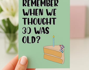 Funny 30th Birthday Card, 30th Birthday Card For Her, Best Friend 30th Birthday, Thirty, 30th Birthday Gift Bestie