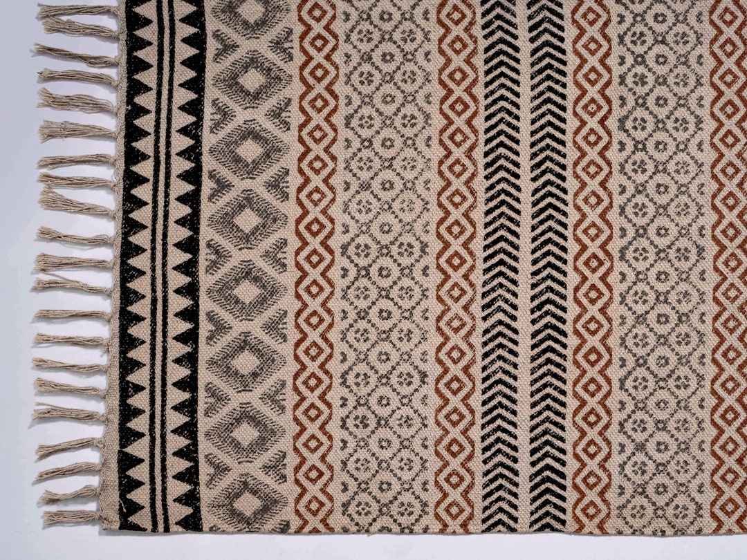 Rug Runner 4x10 Ft Indian Rug Runner Rug Checkered Runner - Etsy