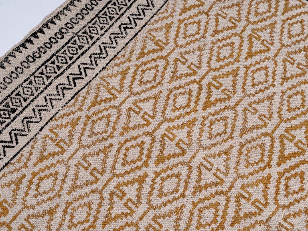 2x6,3x10,4x10 Feet Runner Area Rug Block Print Rug Outdoor Rug Living Room Rug Kilim Rug