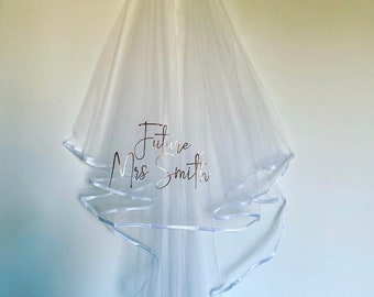 Personalised Mrs Future Hen Party Veil, Bride to be gift, Hen veil, team bride veil, Personalised veil,