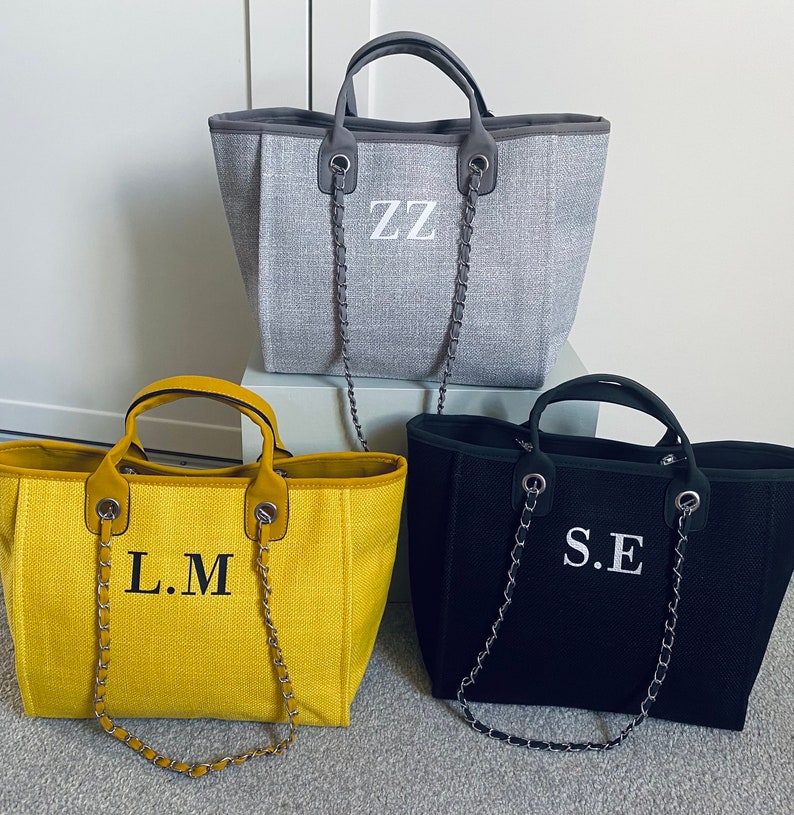 Personalised Hand Bag, Women's Handbag, Beach Bag, Tote Bag, Gift For her, Travel bag, Luggage Bag, Airport bag, Bridesmaid bag,Shoulder bag image 3
