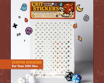 Crit Stickers – Custom D20 Dice Stickers for Dungeons & Dragons, Pathfinder, TTRPGs and more