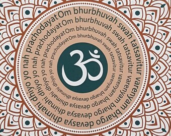 A4 & A5 Gayatri Mantra Mandala Print | Prayer, Mantra Meditation Poster | Indian Art | Sanskrit | Contemporary | Modern| Om, Aum