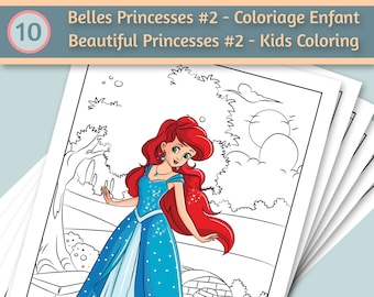 10 Princess Coloring Pages for kids #2 | Coloring book for kids | Coloring book pdf | Coloring sheets printable | Coloring download