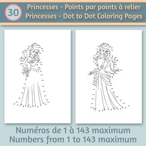 30 Princesses Dot to Dot for Kids | Dot to Dot Printable PDF | Dot to ...