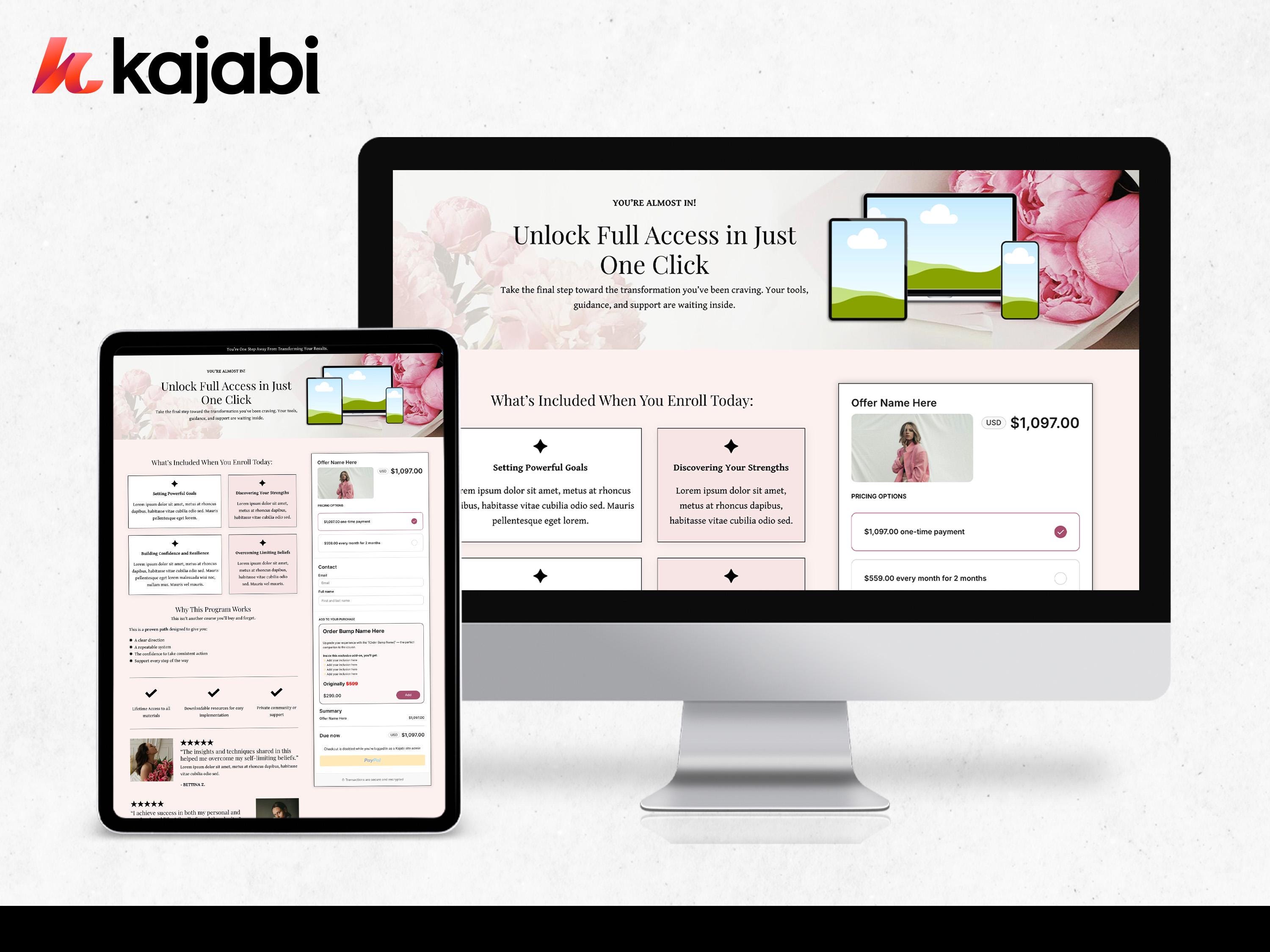 Kajabi Checkout Page Template Design Kajabi for Online Coach & Course ...