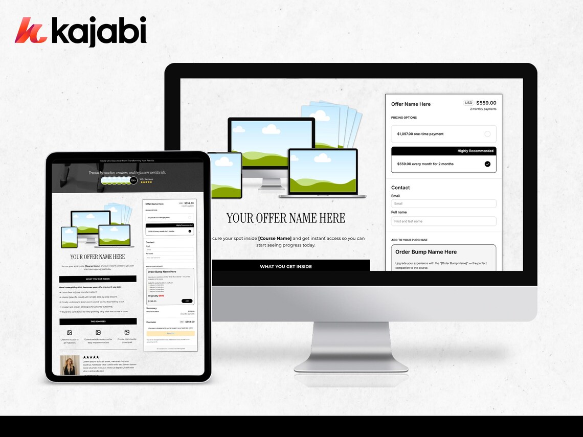 Kajabi Checkout Page Template Design Kajabi for Online Coach & Course ...