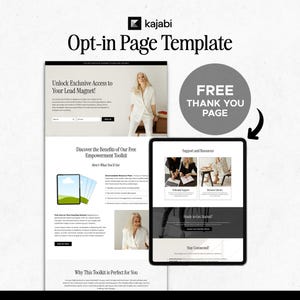 Kajabi opt-in pagina-sjabloon voor coaches en cursusmakers | Conversieverhogende landingspagina voor leadmagneten | Direct te downloaden