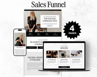Kajabi Sales Funnel Template Bundle | High-Converting Funnel Pages for Coaches, Course Creators & Entrepreneurs | Fully Customizable
