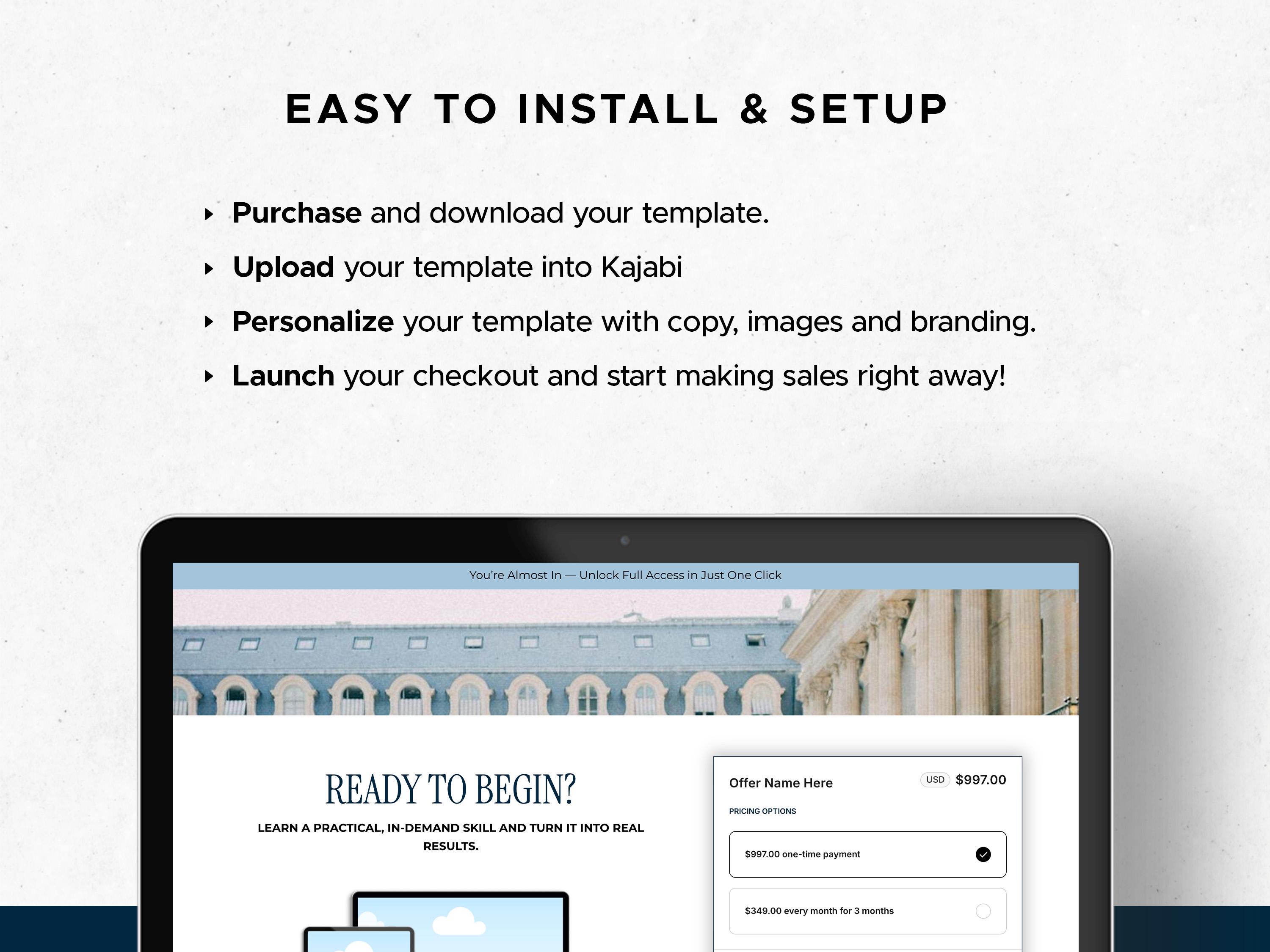 Kajabi Checkout Page Template Design Kajabi for Online Coach & Course ...
