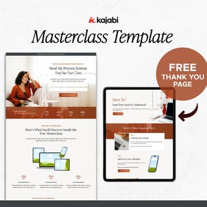 High-converting Kajabi Opt-in Lead Magnet  Page Template Design for Online Coach & Course Creators
