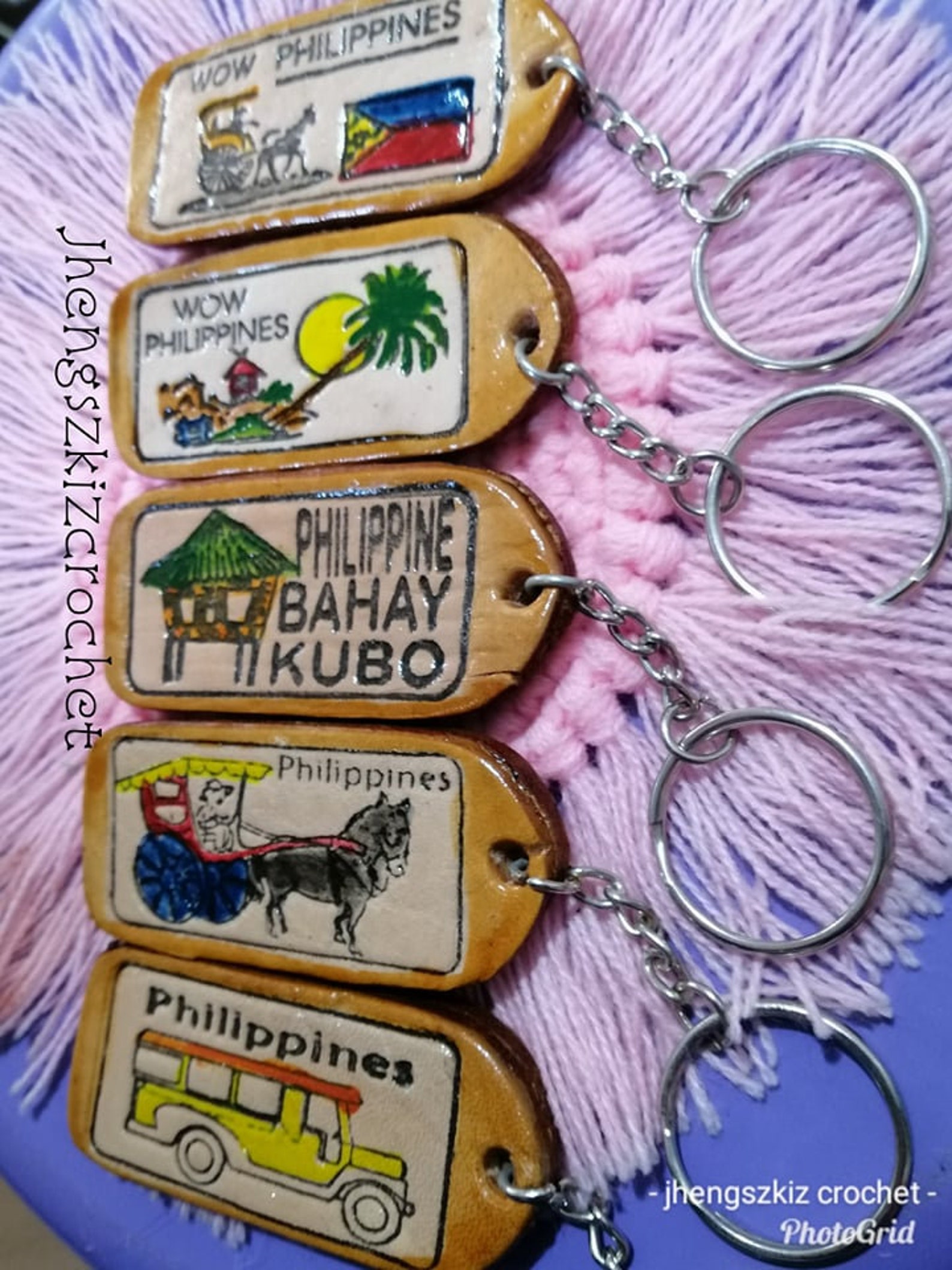 5Pcs. Philippine Souvenir Leather Keychain Tatak Pinoy Etsy