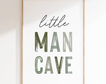 Little man cave print, little man cave sign printable wall art, kids playroom print, boys room print, boys nursery print, printable for boys