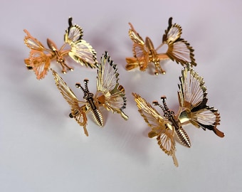 90s butterfly hair clips | Y2K hair accessories | moving wings gold butterfly hair clips | summer festival hair accessories | Gift for Her