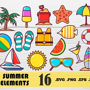 Summer clipart bundle, beach clipart, tropical clipart, vacation clipart, pool clipart, summer svg, summer clip art,print file,printable,svg